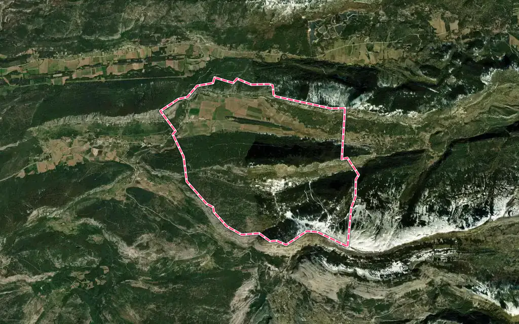 Vue satellite de Caille avec ses contours administratifs