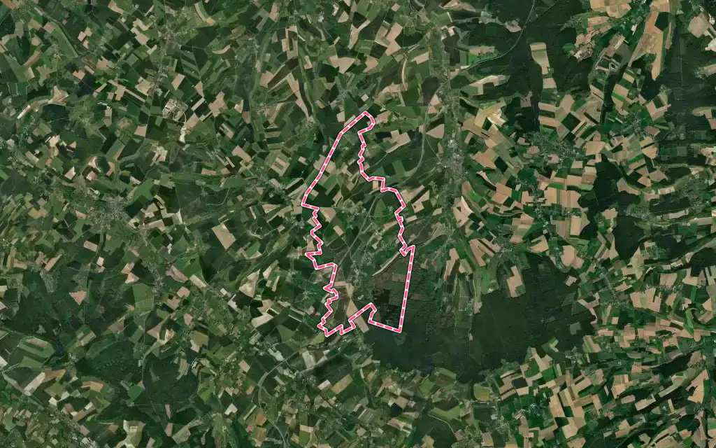 Vue satellite de Callengeville avec ses contours administratifs