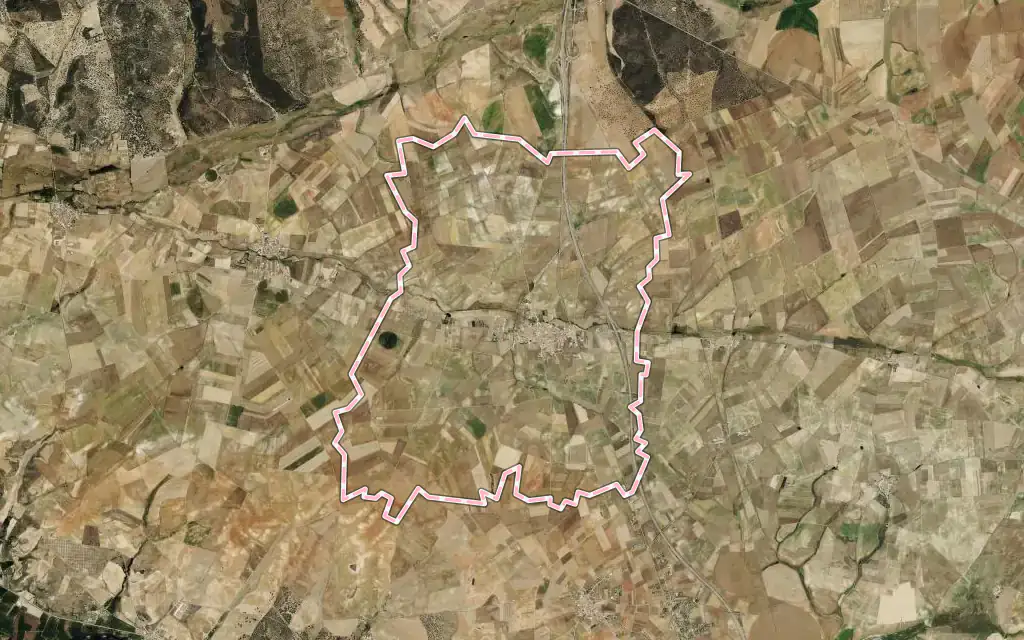 Vista satélite de Calzada de Valdunciel con su contorno administrativo