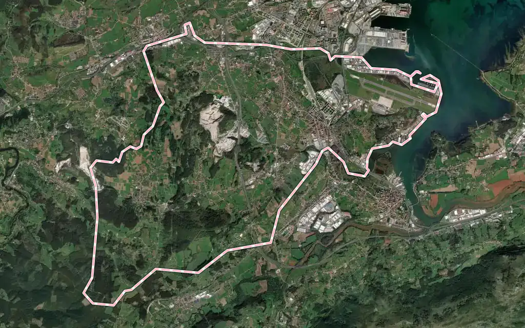 Vista satélite de Camargo con su contorno administrativo