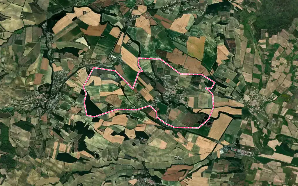 Vue satellite de Cambieure avec ses contours administratifs