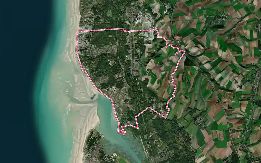 Vue satellite de Camiers avec ses contours administratifs