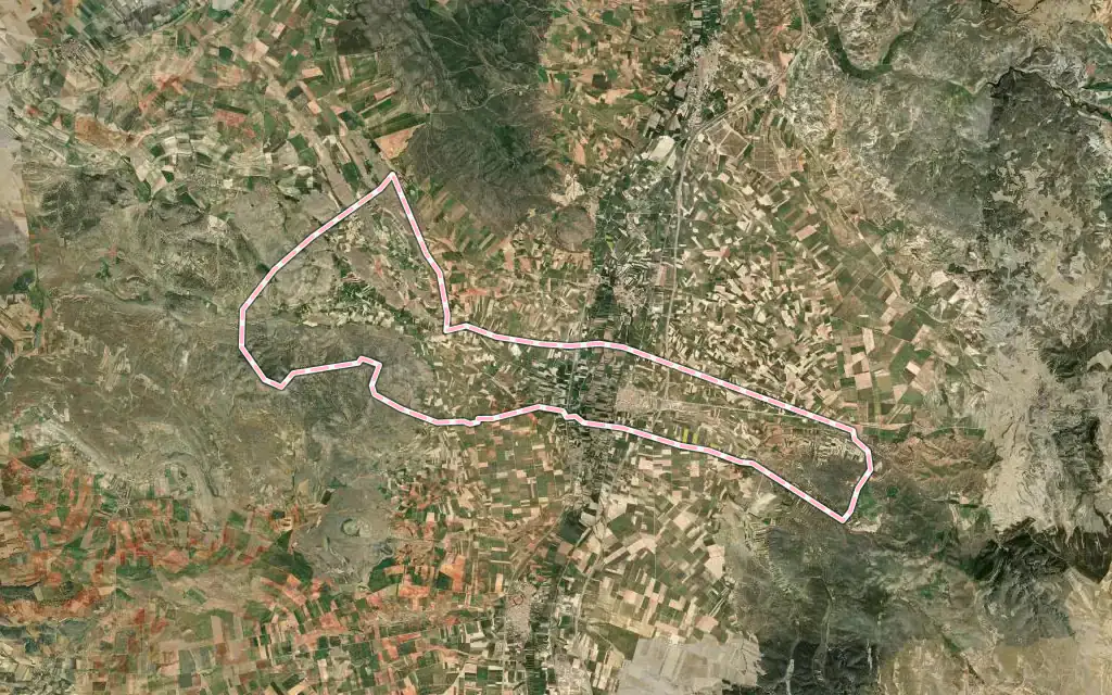 Vista satélite de Caminreal con su contorno administrativo