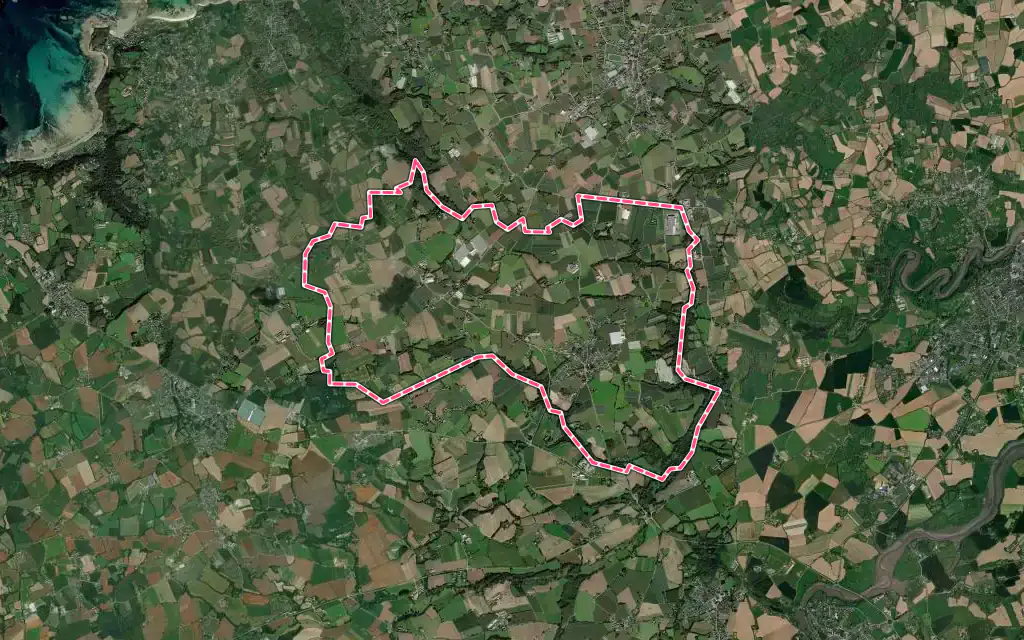 Vue satellite de Camlez avec ses contours administratifs