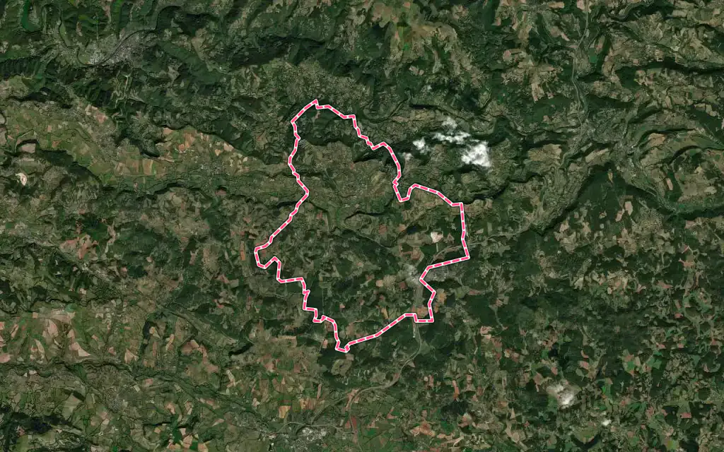 Vue satellite de Campagnac avec ses contours administratifs