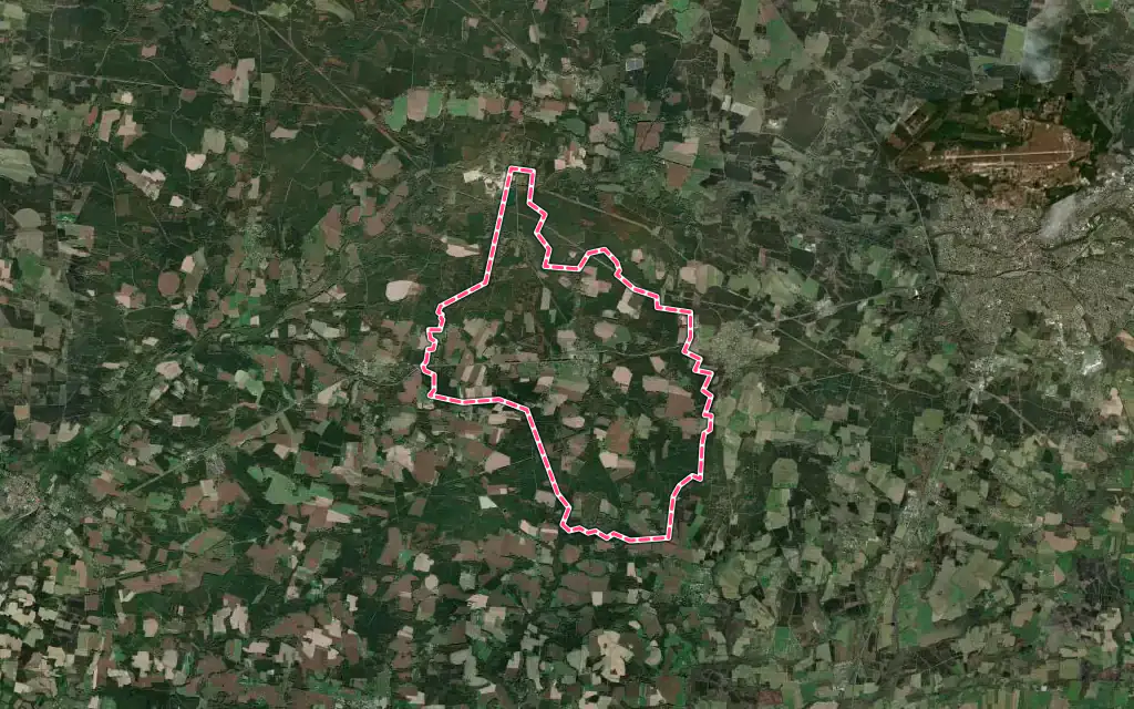 Vue satellite de Campagne avec ses contours administratifs