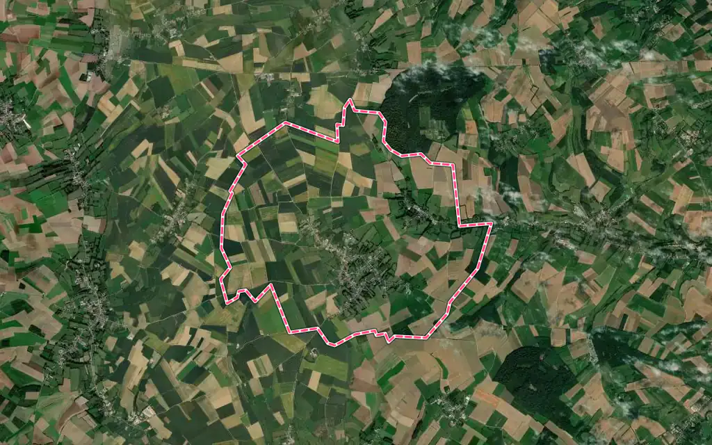 Vue satellite de Campagne-lès-Boulonnais avec ses contours administratifs