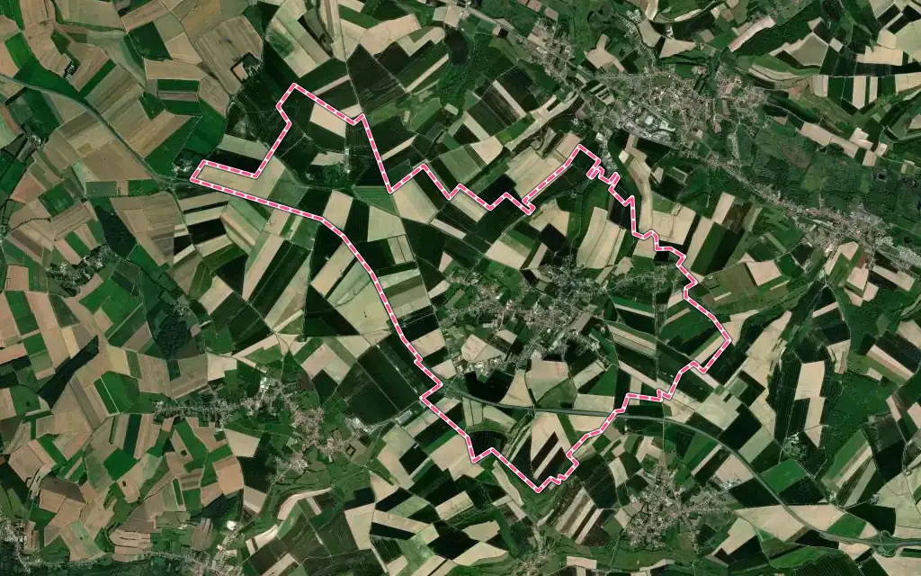 Vue satellite de Campagne-lès-Hesdin avec ses contours administratifs
