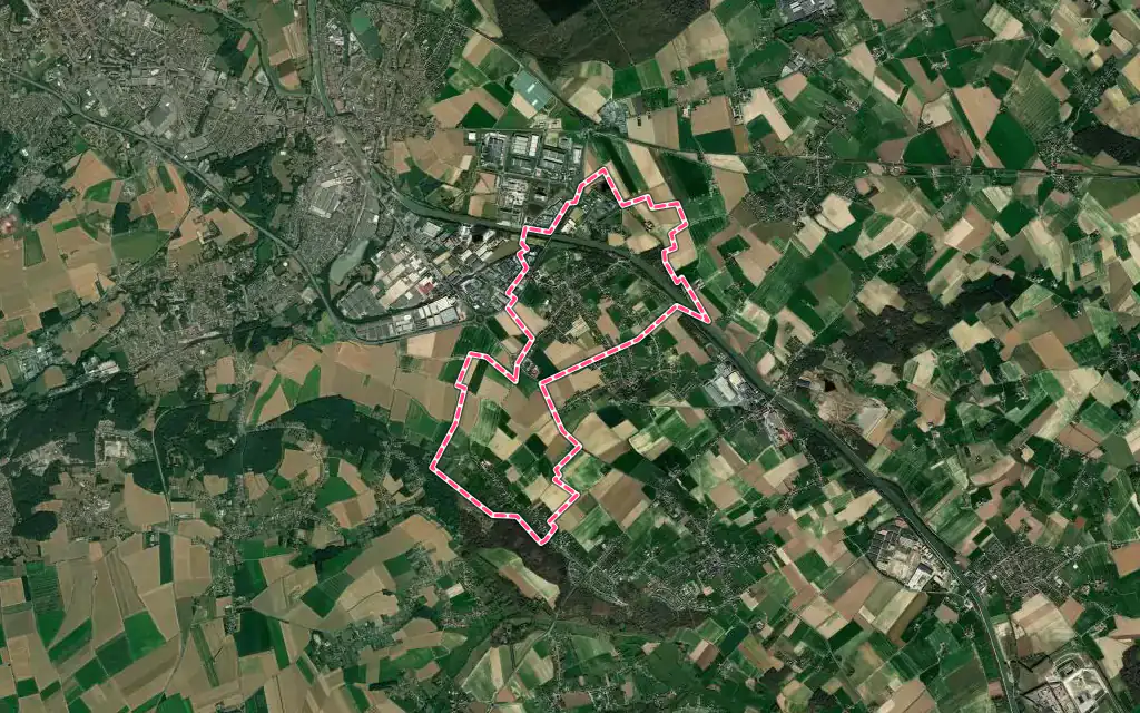 Vue satellite de Campagne-lès-Wardrecques avec ses contours administratifs