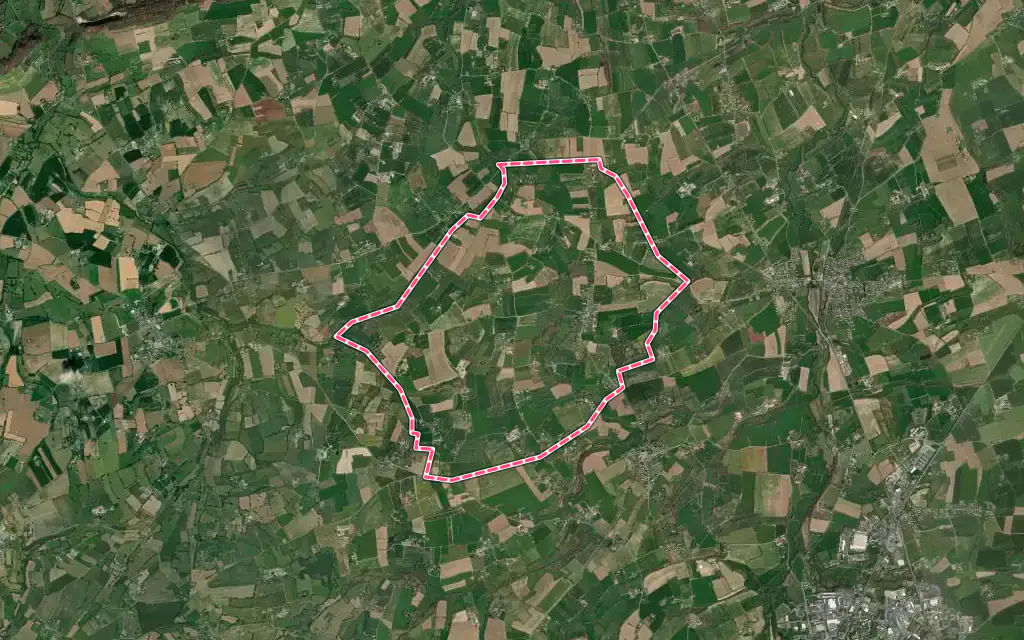 Vue satellite de Campagnolles avec ses contours administratifs