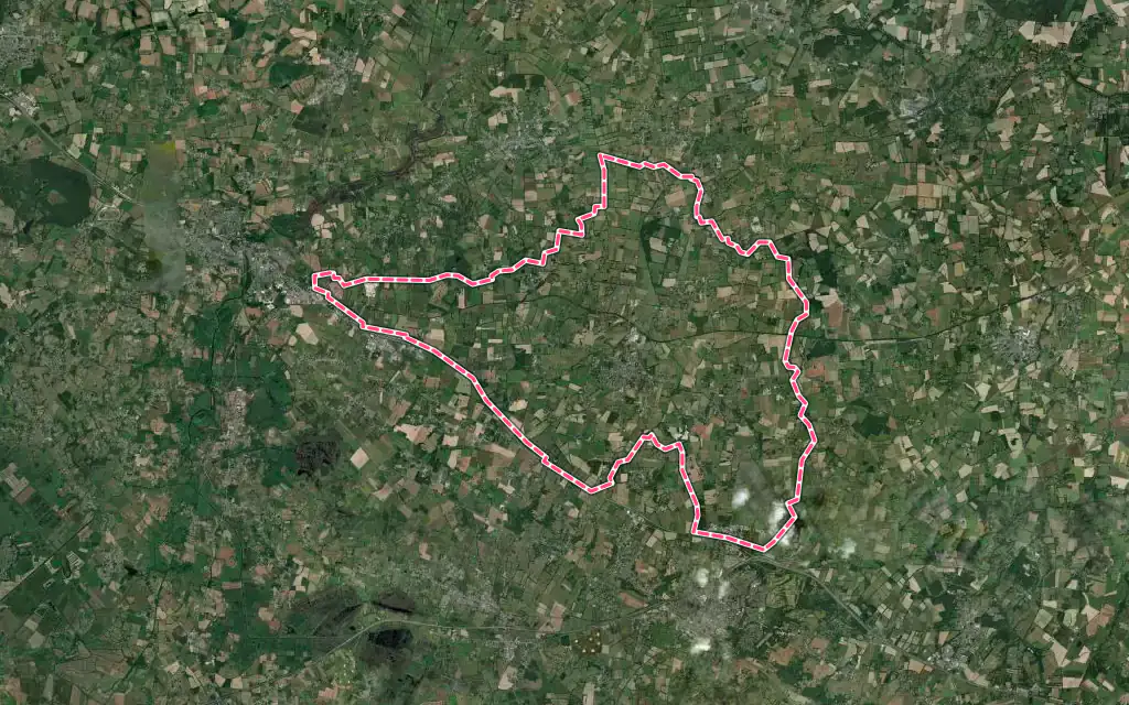 Vue satellite de Campbon avec ses contours administratifs
