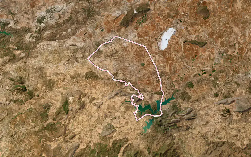 Vista satélite de Campillos con su contorno administrativo