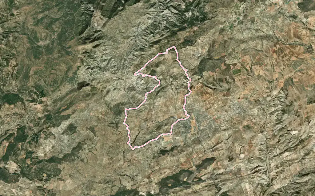 Vista satélite de Campotéjar con su contorno administrativo