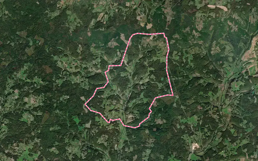 Vue satellite de Campsegret avec ses contours administratifs