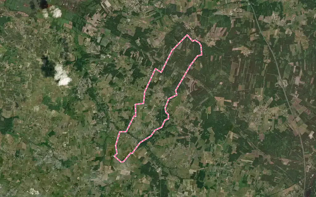Vue satellite de Campugnan avec ses contours administratifs