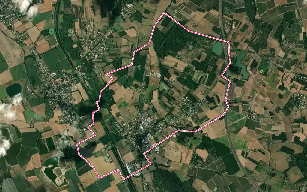 Vue satellite de Canals avec ses contours administratifs