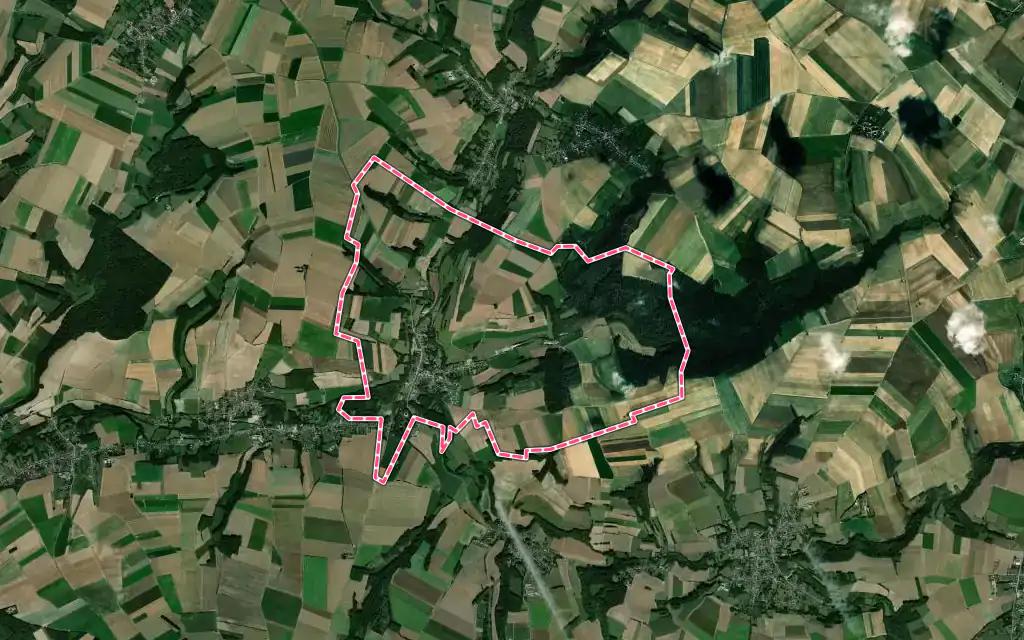 Vue satellite de Canaples avec ses contours administratifs