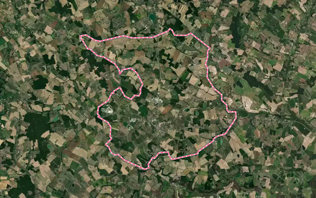 Vue satellite de Cancon avec ses contours administratifs