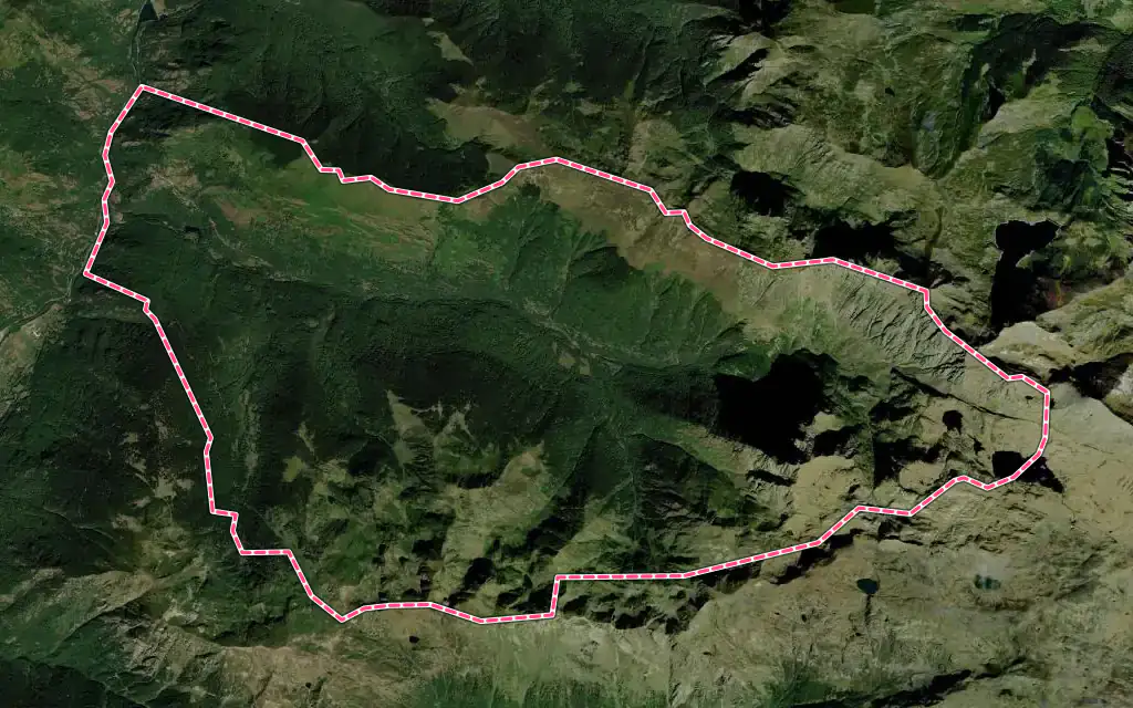 Vue satellite de Canéjan avec ses contours administratifs