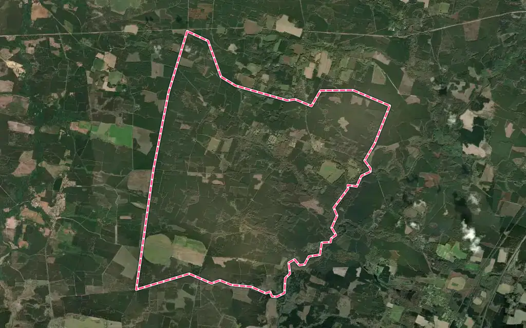 Vue satellite de Canenx-et-Réaut avec ses contours administratifs