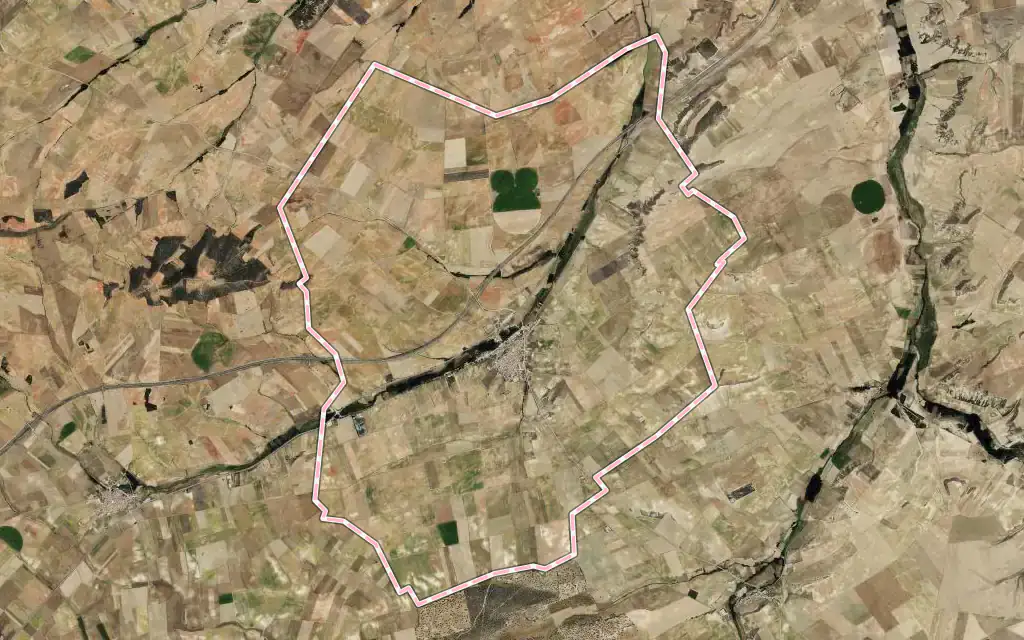 Vista satélite de Cañizal con su contorno administrativo