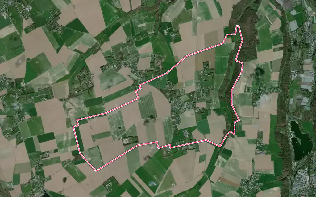 Vue satellite de Canouville avec ses contours administratifs