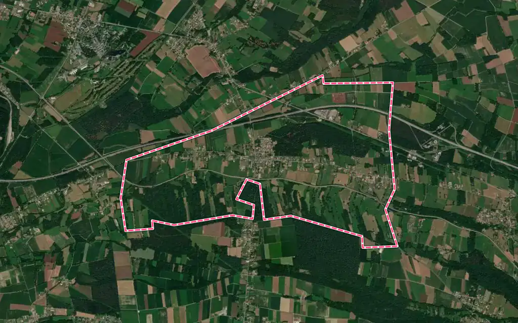 Vue satellite de Cantaous avec ses contours administratifs