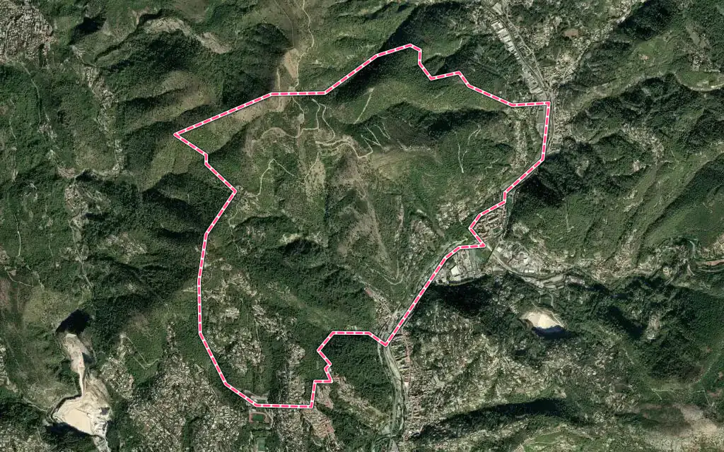 Vue satellite de Cantaron avec ses contours administratifs