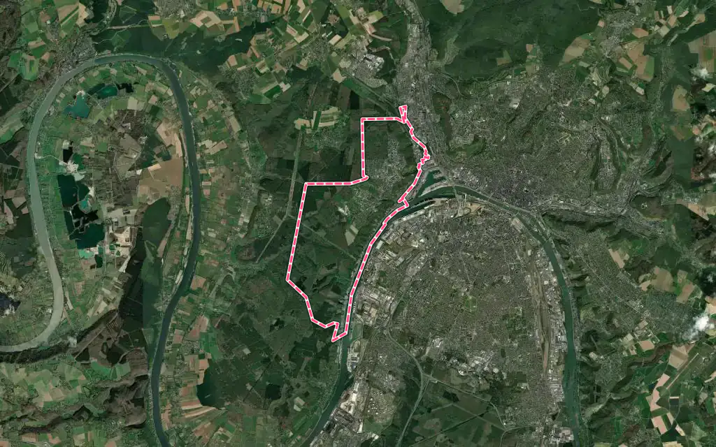 Vue satellite de Canteleu avec ses contours administratifs