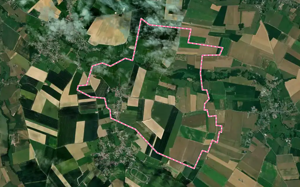 Vue satellite de Capelle avec ses contours administratifs