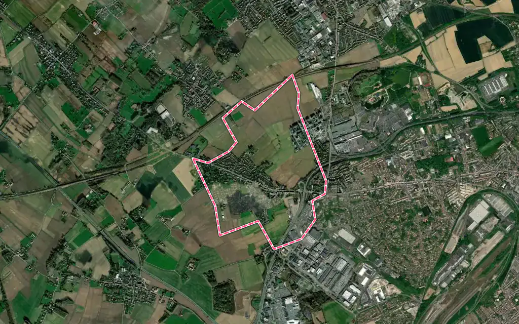 Vue satellite de Capinghem avec ses contours administratifs
