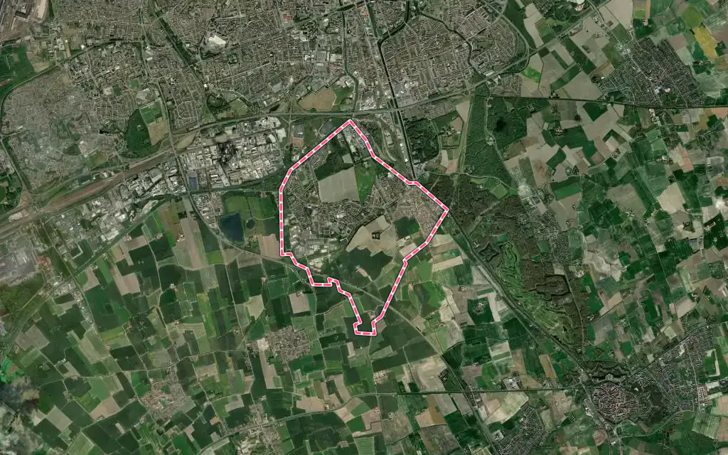 Vue satellite de Cappelle-la-Grande avec ses contours administratifs