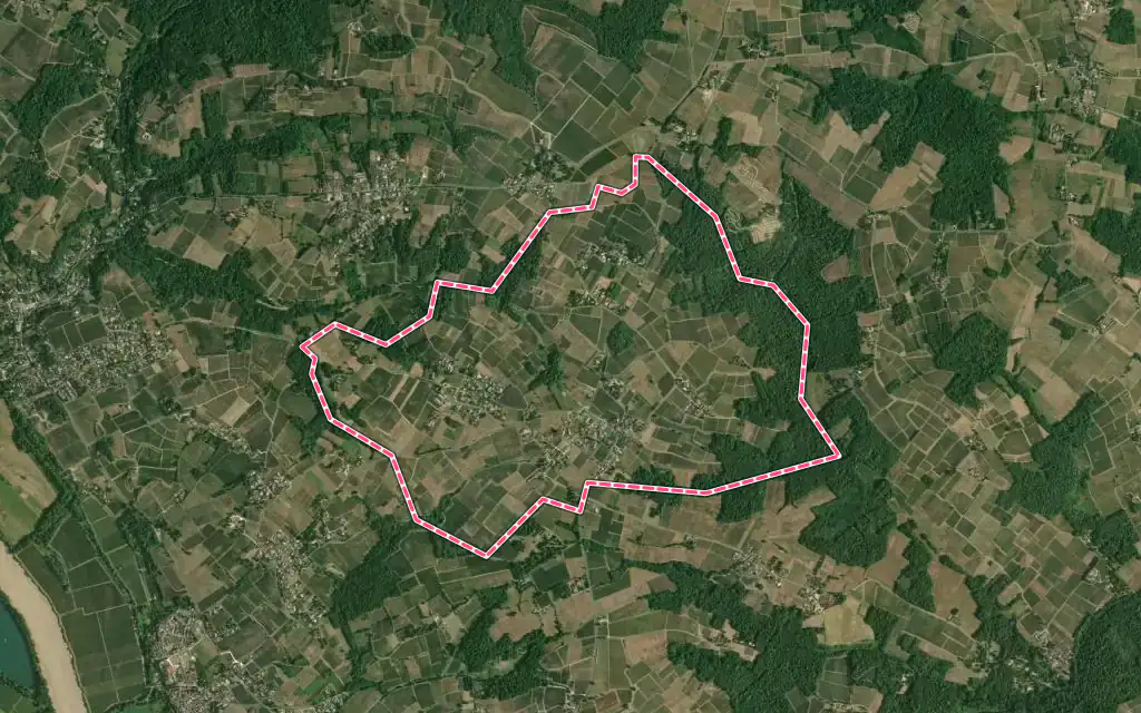 Vue satellite de Cardan avec ses contours administratifs