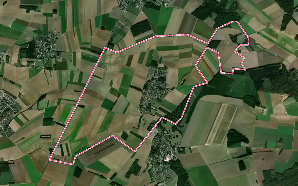 Vue satellite de Cardonnette avec ses contours administratifs