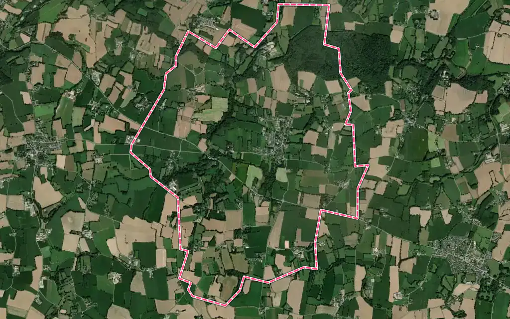 Vue satellite de Cardroc avec ses contours administratifs
