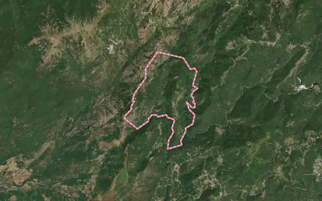 Vue satellite de Cargiaca avec ses contours administratifs