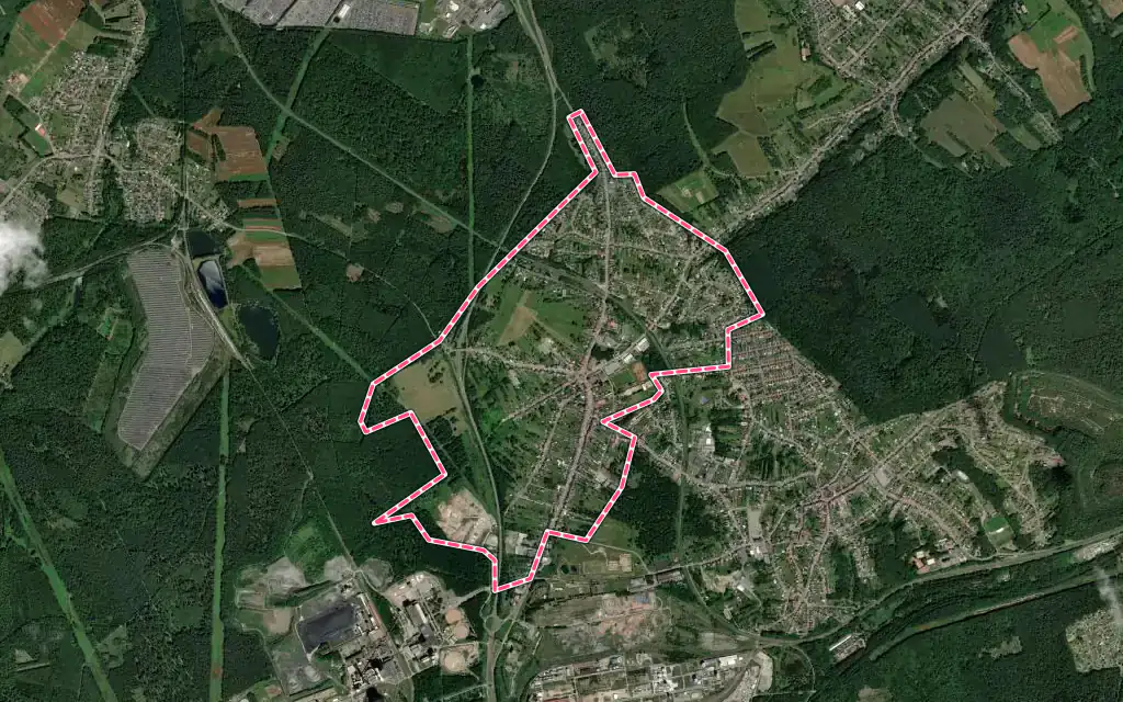 Vue satellite de Carling avec ses contours administratifs