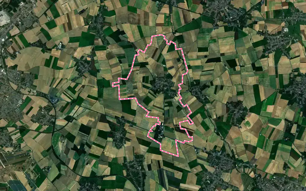 Vue satellite de Carnières avec ses contours administratifs
