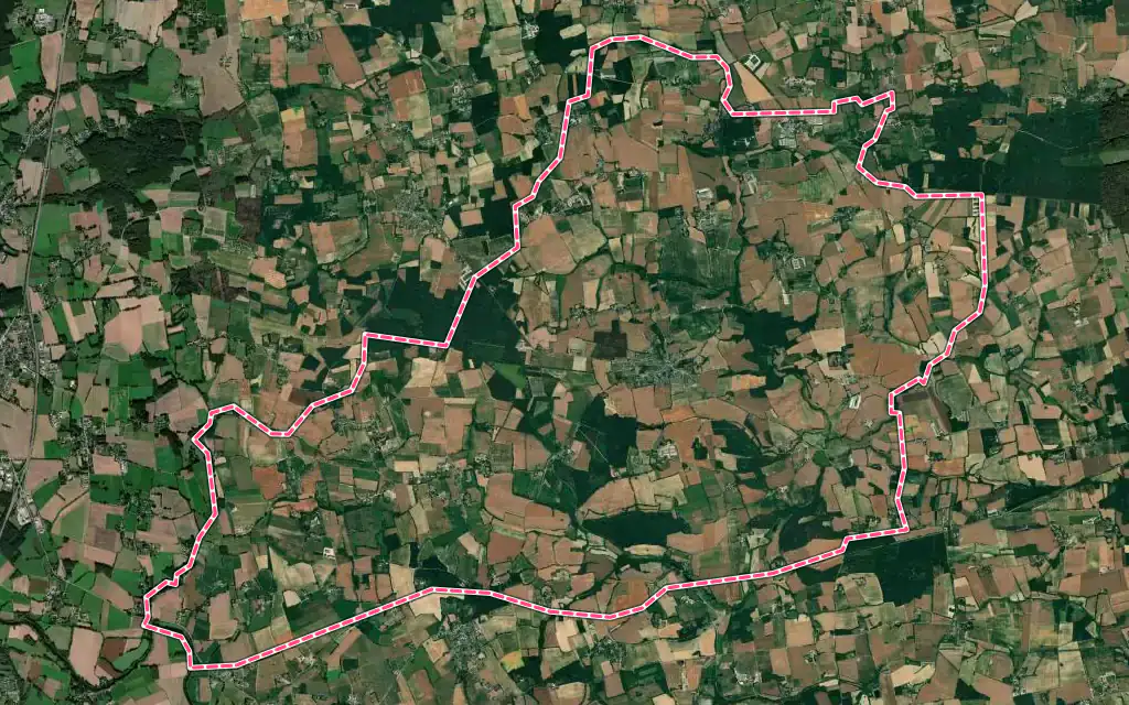 Vue satellite de Caro avec ses contours administratifs