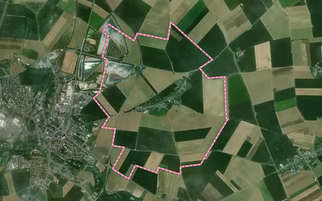 Vue satellite de Carrépuis avec ses contours administratifs