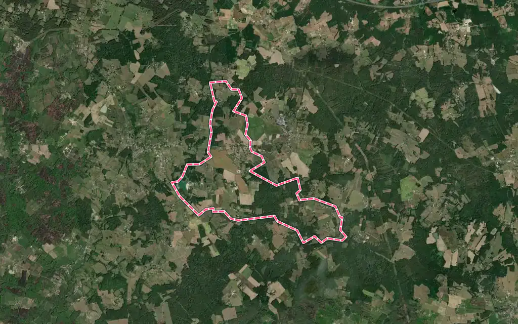 Vue satellite de Carsac-de-Gurson avec ses contours administratifs