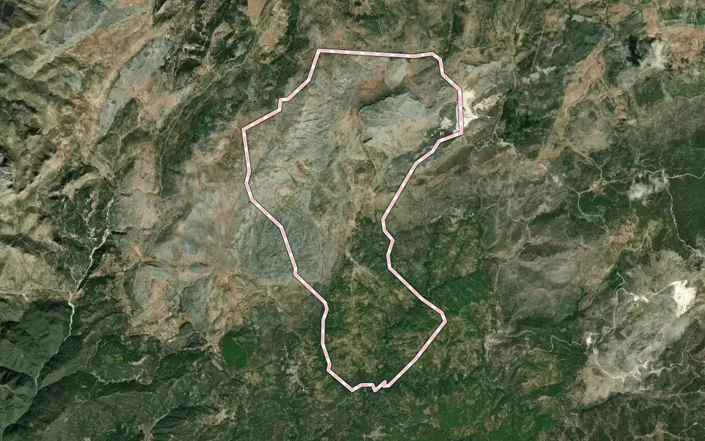 Vista satélite de Cartajima con su contorno administrativo