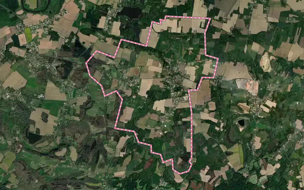 Vue satellite de Cassen avec ses contours administratifs