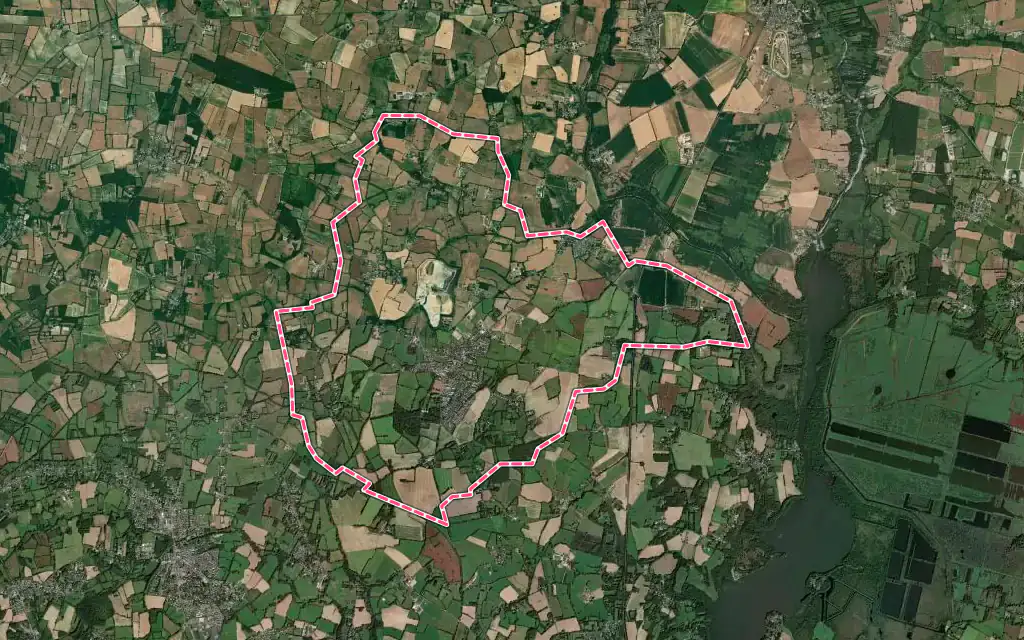 Vue satellite de Casson avec ses contours administratifs