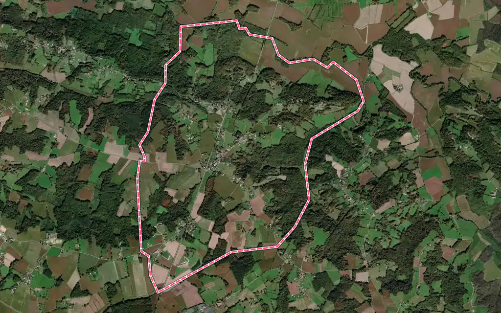 Vue satellite de Castaignos-Souslens avec ses contours administratifs