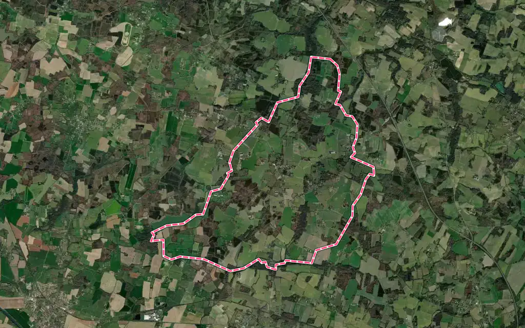 Vue satellite de Castandet avec ses contours administratifs