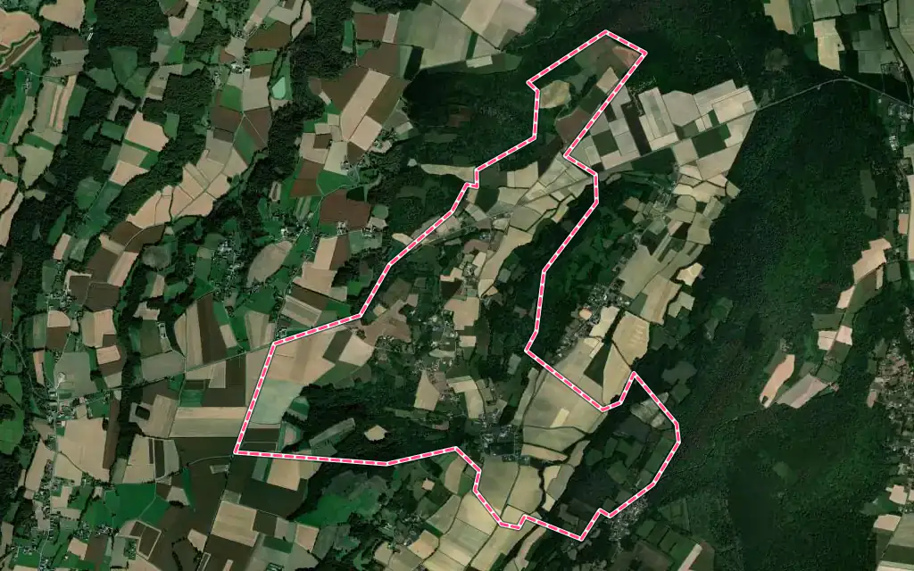 Vue satellite de Casteide-Doat avec ses contours administratifs
