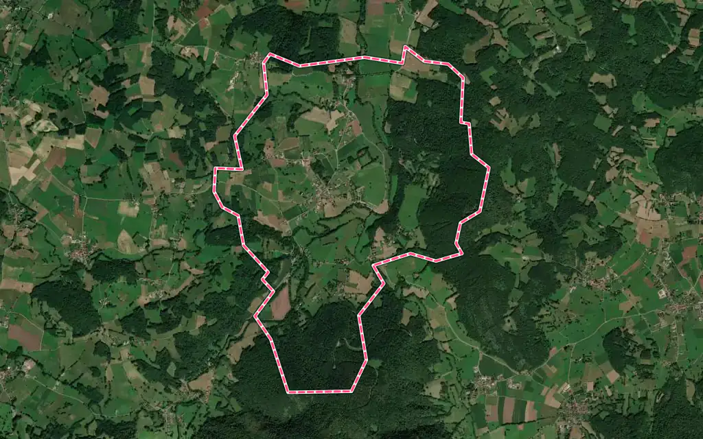 Vue satellite de Castelbiague avec ses contours administratifs