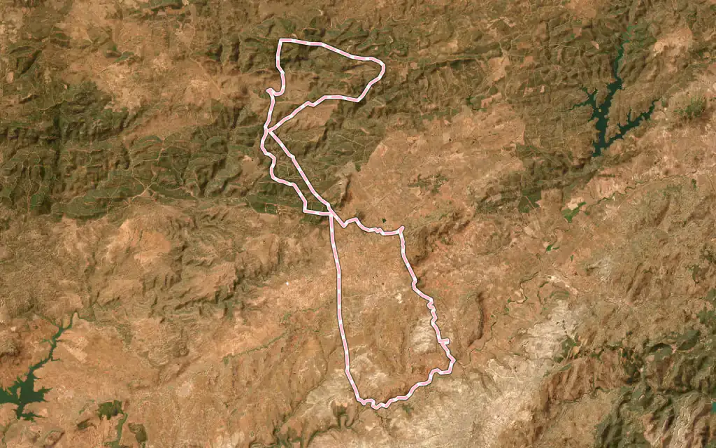 Vista satélite de Castellar con su contorno administrativo