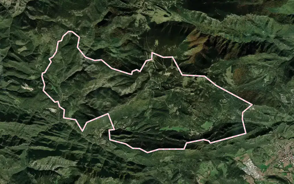 Vista satélite de Castellar del Riu con su contorno administrativo
